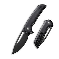 CIVIVI C2010E ODIUM FLIPPER FOLDING KNIFE, BLACK G10, BLACK BLADE