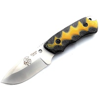 J & V Adventure Knives NANO-2 Black HiVis Yellow Micarta