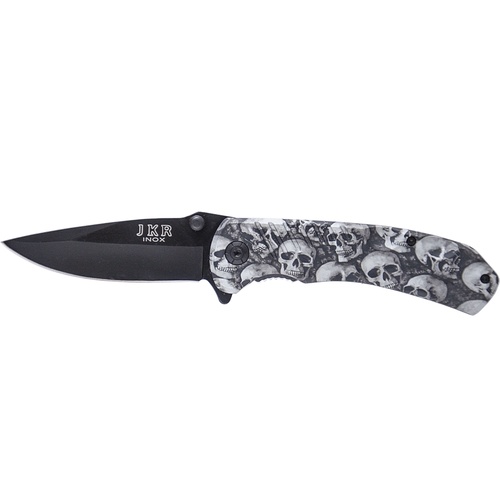 JKR432 - Grey Skulls Folding Knife