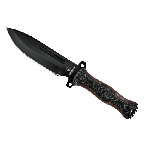 J & V Adventure Knives COMBAT Black - Brown Micarta