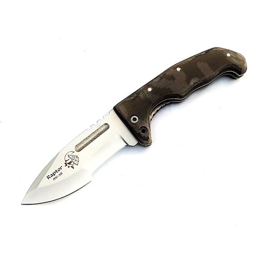 J & V Adventure Knives RAPTOR Camo Micarta XL Folder