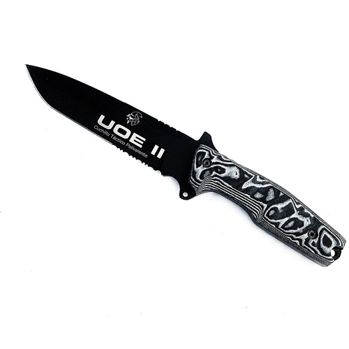 J & V Adventure Knives UOE II Tactical - Black Micarta