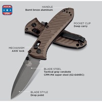 BENCHMADE 575GY-2001 MINI PRESIDIO II Tactical Folding Knife 2020 - Authorised Aust. Retailer
