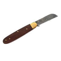 Kappetijn BILTONG Damascus Folder - Brown Micarta 