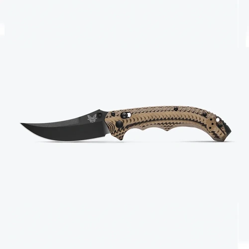 BENCHMADE Mini Bedlam | Black/Coyote/OD | Scimitar Folding Knife - Authorised Aust. Retailer