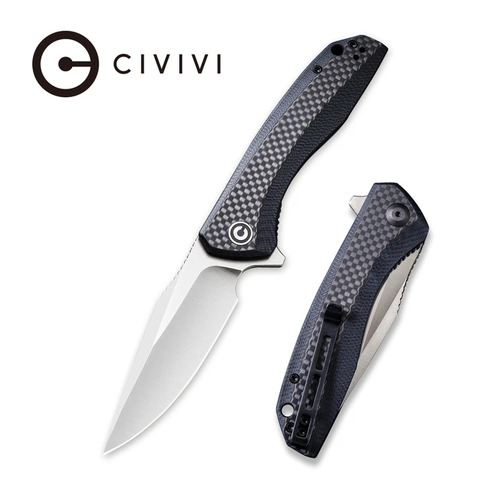 CIVIVI C801D BAKLASH FLIPPER FOLDING KNIFE, G10/CARBON FIBRE OVERLAY
